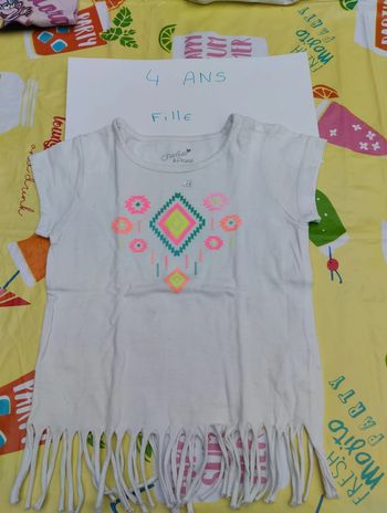 Tee-shirt manches courtes 4 ans fille Charlie et Prune