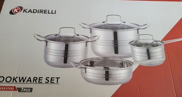Batterie cuisine en INOX, professionnelle (7 pièces)