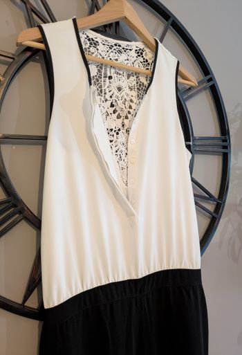 Combinaison femme - Promod - Taille 36 - Noir et blanc cassé