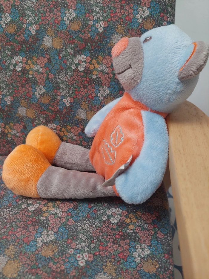 #11 Doukidou - peluche ours bleu et orange - photo numéro 2