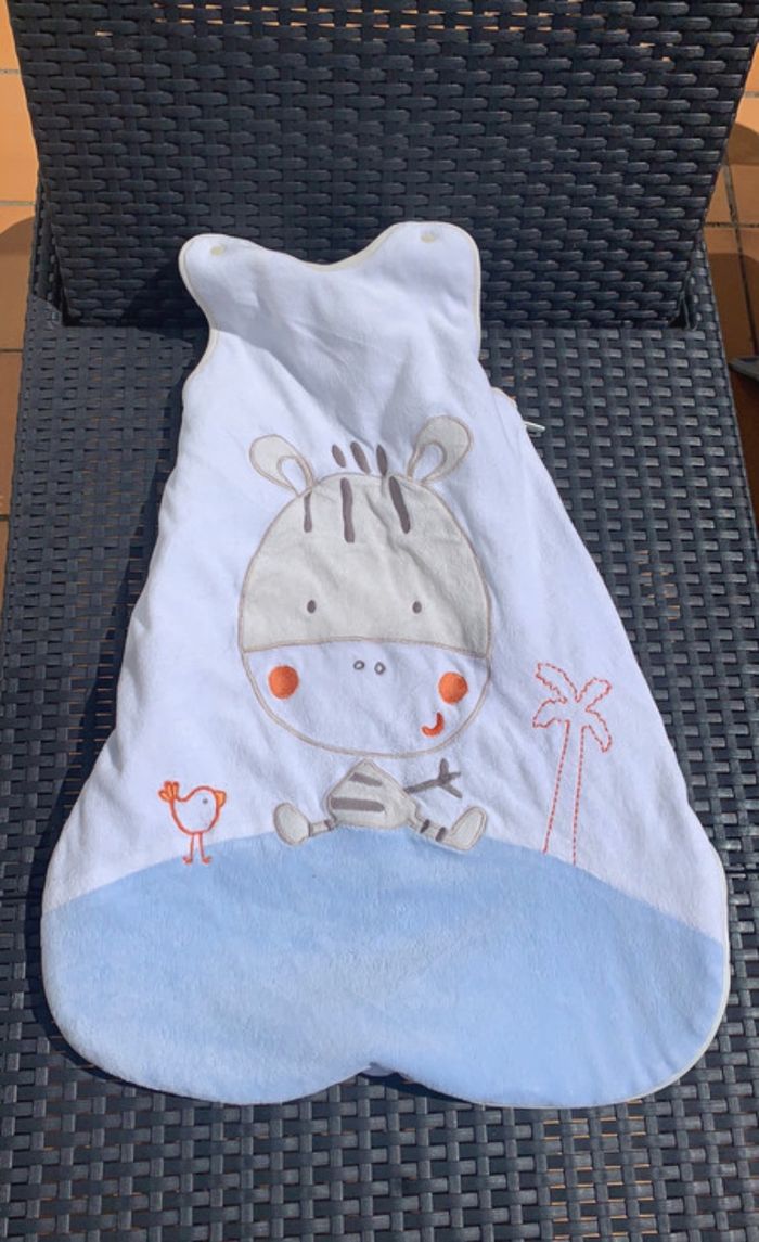 Gigoteuse nid d’ange bébé bleu/blanc 0/6 mois - photo numéro 2