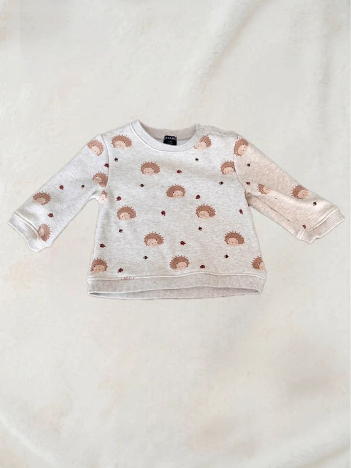 🌸Magnifique pull à motif hérisson taille 6 mois🌸