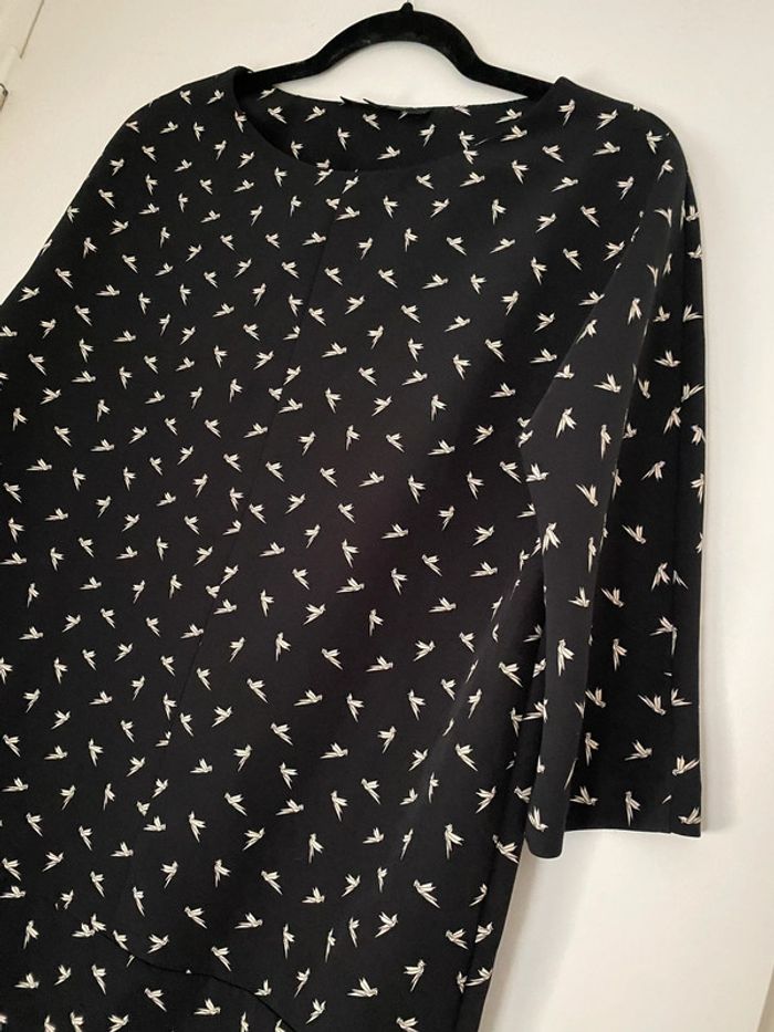 Robe Droite Chic Imprimée Oiseaux Taille 36 - photo numéro 4