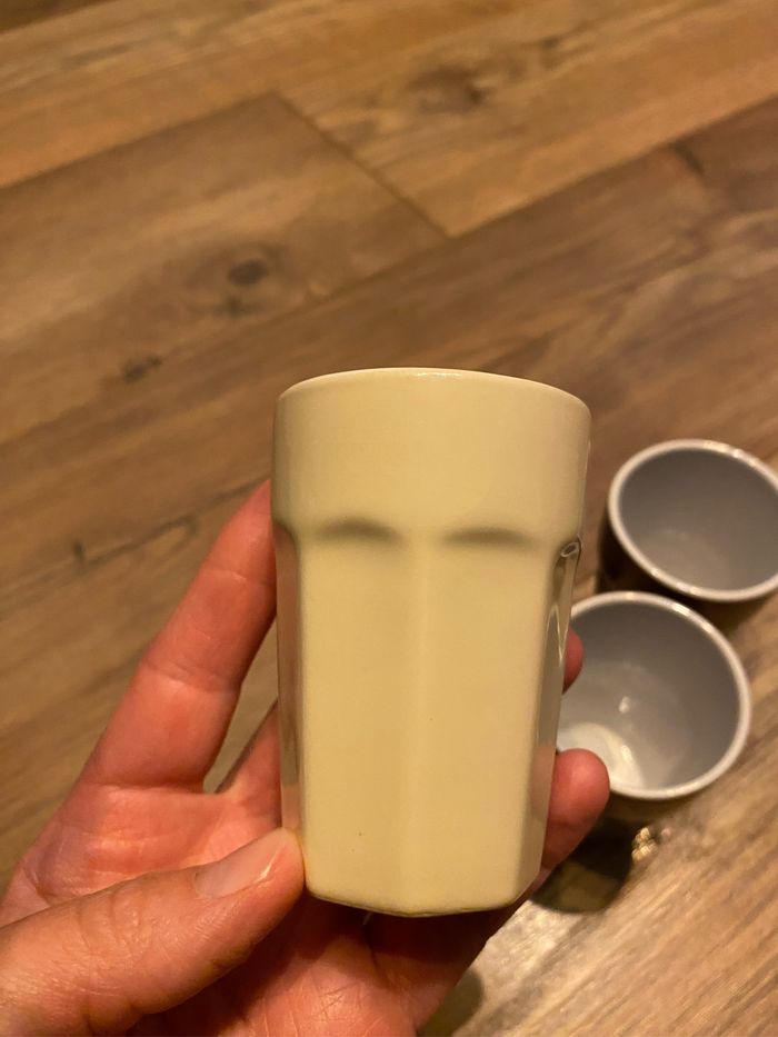 Lot 4 tasses café brun/vanille - photo numéro 3