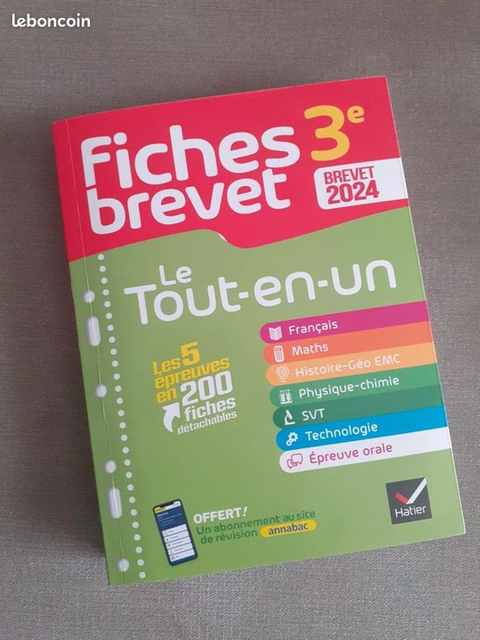 Livre fiches brevet 3ème - Le tout en un - 2024
