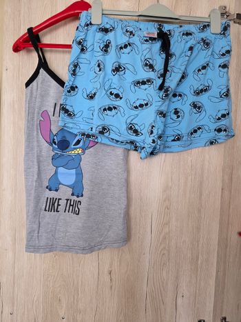 PYJAMA  2  PIÈCES SHORT DISNEY STITCH FILLE 👧 TAILLE 12/14ANS  NEUF