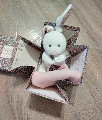 Doudou Lapin Avec Mouchoir 12 cm