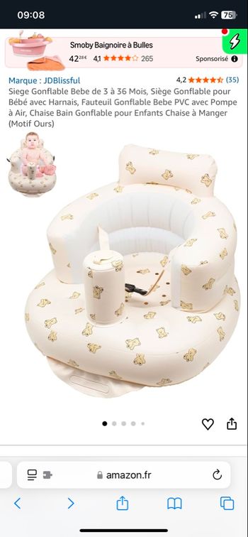 Siège bain ou table gonflable 