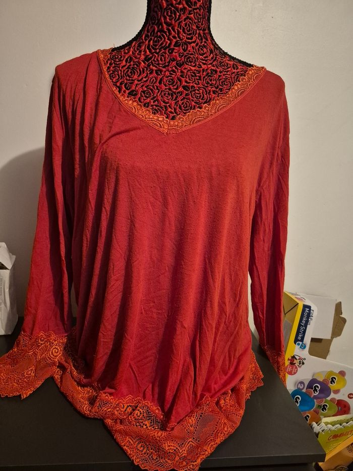 Pull fin a dentelle