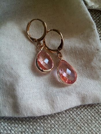 Boucles d'oreilles pendentifs en verres à facettes