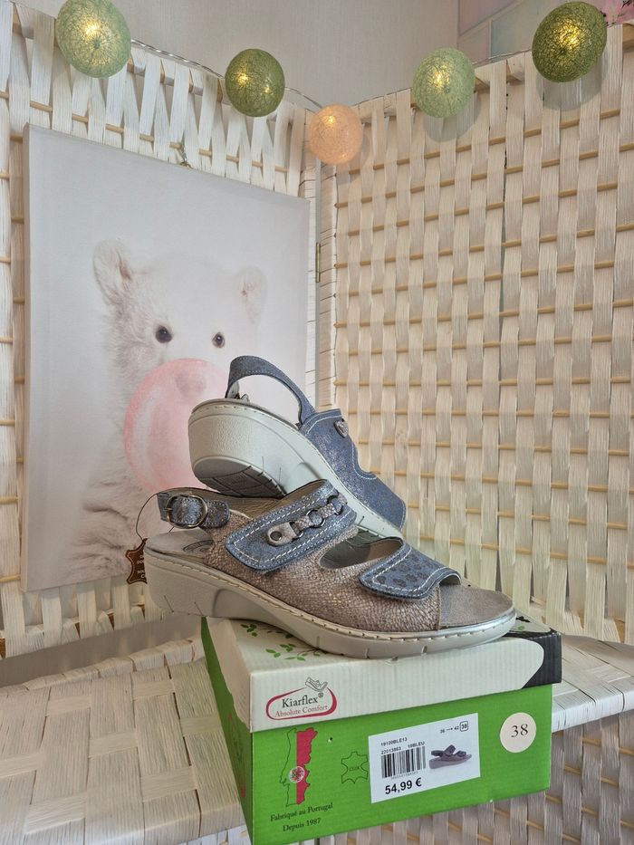 💕Magnifiques sandales confort Kiarflex NEUVES tout cuir T38 femme 💕 - photo numéro 6