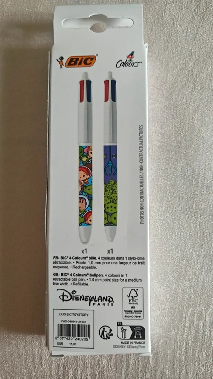 Lot de 2 Stylos Bic 4 couleurs Neuf Disneyland Paris Toy Story Jessie Buzz l'éclair Woody - photo numéro 3