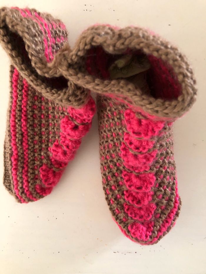Chaussons tricotés à la main