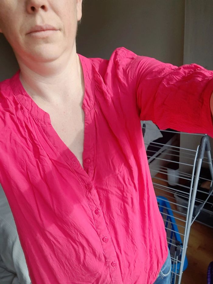 Chemise rouge/rose women only taille 40 - photo numéro 4
