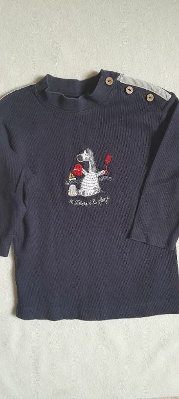 Pull zèbre à la plage 18-24 mois