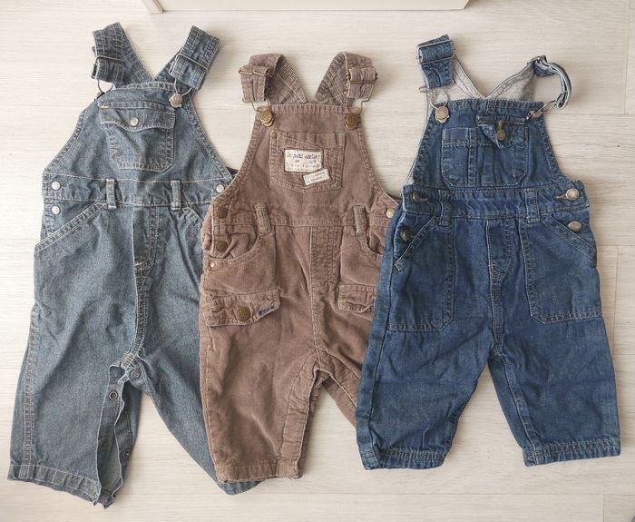 Lot de 3 salopettes 6mois