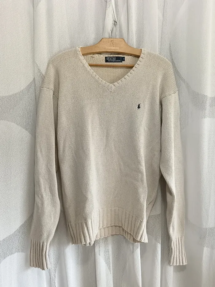 Ralph Lauren " Pull tricot vintage crème" t. M - photo numéro 5