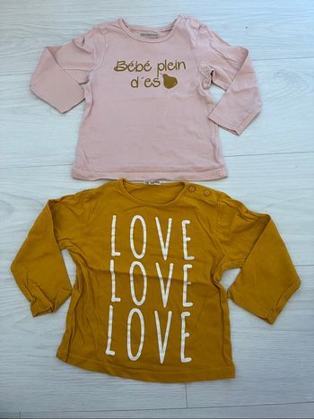 Lot 2 teeshirt manche longue 18mois