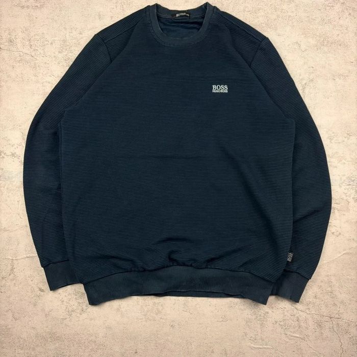 Pull Hugo Boss rétro vintage - Triple bleu marine - photo numéro 2