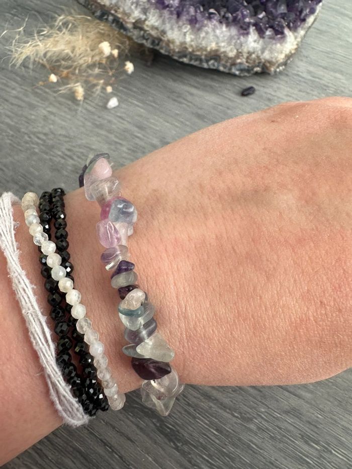 Bracelet en fluorite véritable du Mexique - Pierre véritable - photo numéro 5