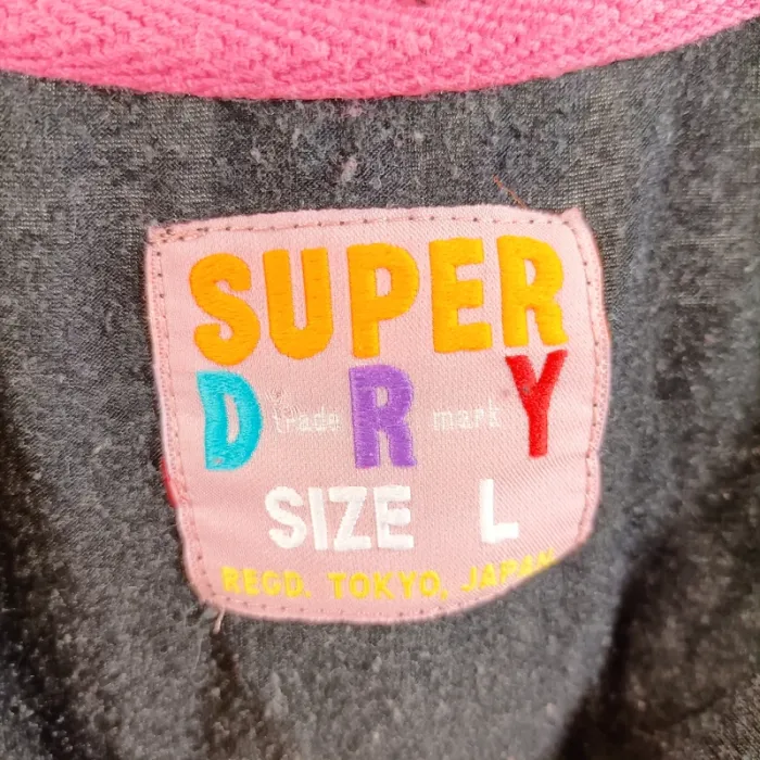 Lot 3 t-shirts femme taille L noir et gris – Superdry, design original, casual lot 08 - photo numéro 5