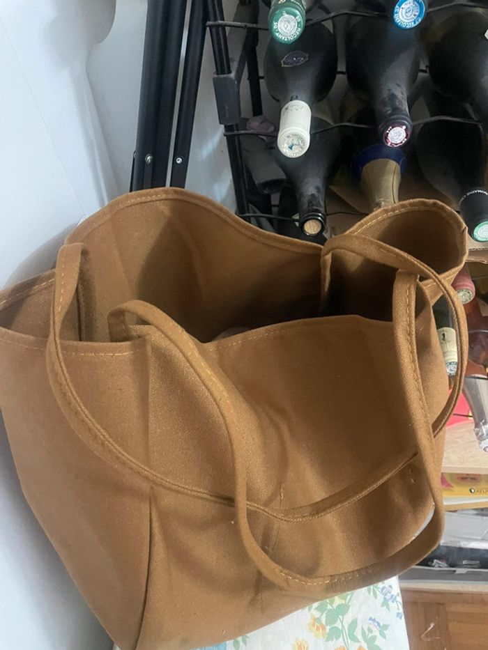 Sac à bandoulière marron décontracté en toile très résistant et de grande capacité - photo numéro 14