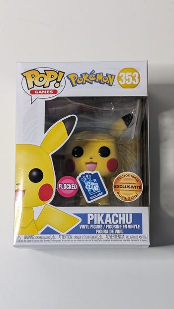 [Funko pop] Figurine Pokemon Pikachu flocked 353
