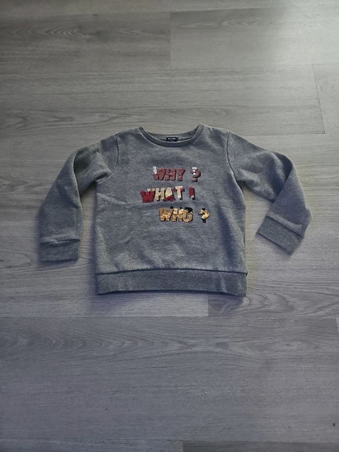 Sweat col rond fille a sequins réversibles 4 ans kiabi