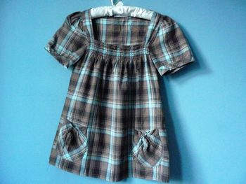 Blouse Femme Cache Cache S 36 carreaux marron manches courtes TBE