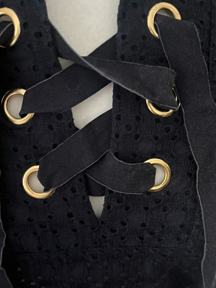 Blouse dentelle marine Zara XS comme neuve - photo numéro 2