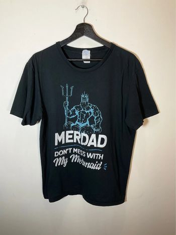 T-shirt noir pour homme Port & Company Merdad Don’t mess with my Mermaid taille M 415