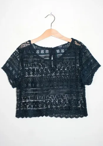 Haut style crochet bleu marine Kiabi 12 ans