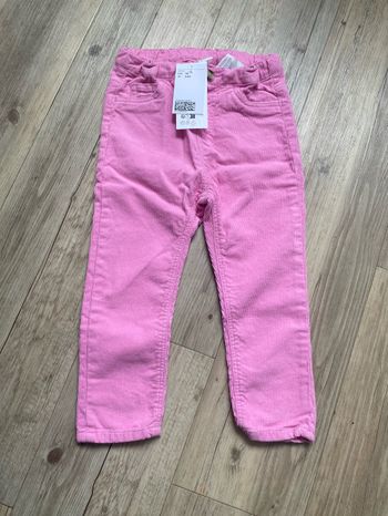 Pantalon jean velours côtelé rose H&m 2/3 ans