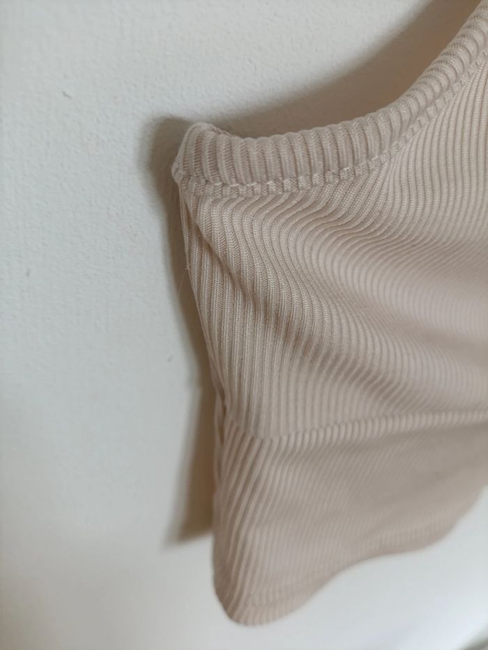 Bralette côtelée beige – cute crop top XS - photo numéro 2