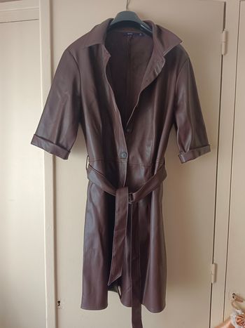 Robe style saharienne skaï bordeaux