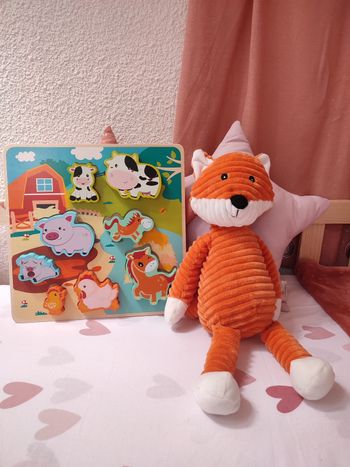 Puzzle en bois - Theme animaux de la ferme - Comme neuf - Kidway