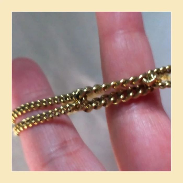 Bracelet vintage doré triple rangs - photo numéro 9