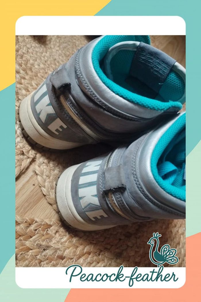 Baskets Nike grises turquoise 37.5 - photo numéro 6