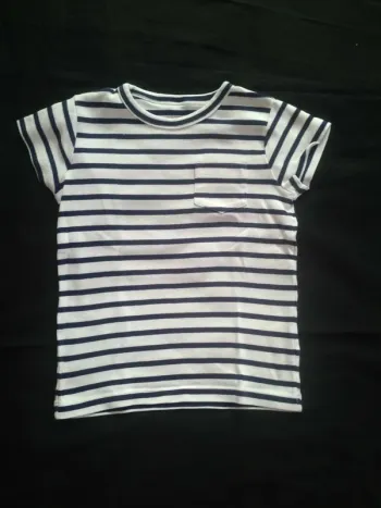Tee shirt Marinière Fille Manche Courte 6 ans