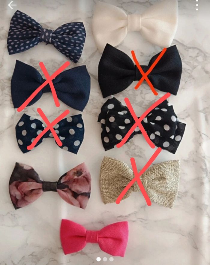 Barrettes cheveux nœud papillon - photo numéro 3