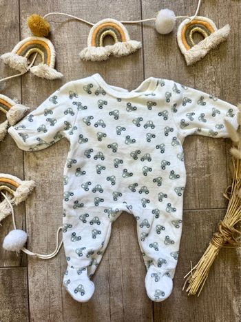 Pyjama blanc voiture vertbaudet 0mois