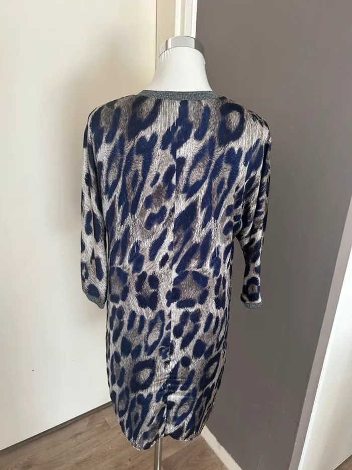 One step robe bleue, imprimer léopard femme, taille 38 - photo numéro 2