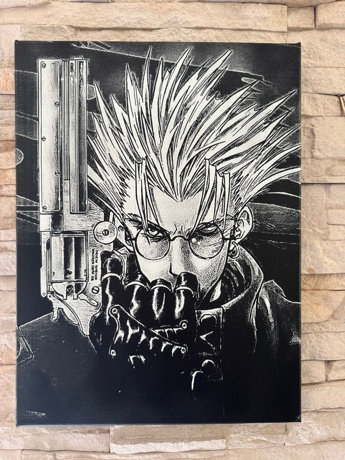 Tableau Trigun manga Vash le stampede toile 30x40 cm