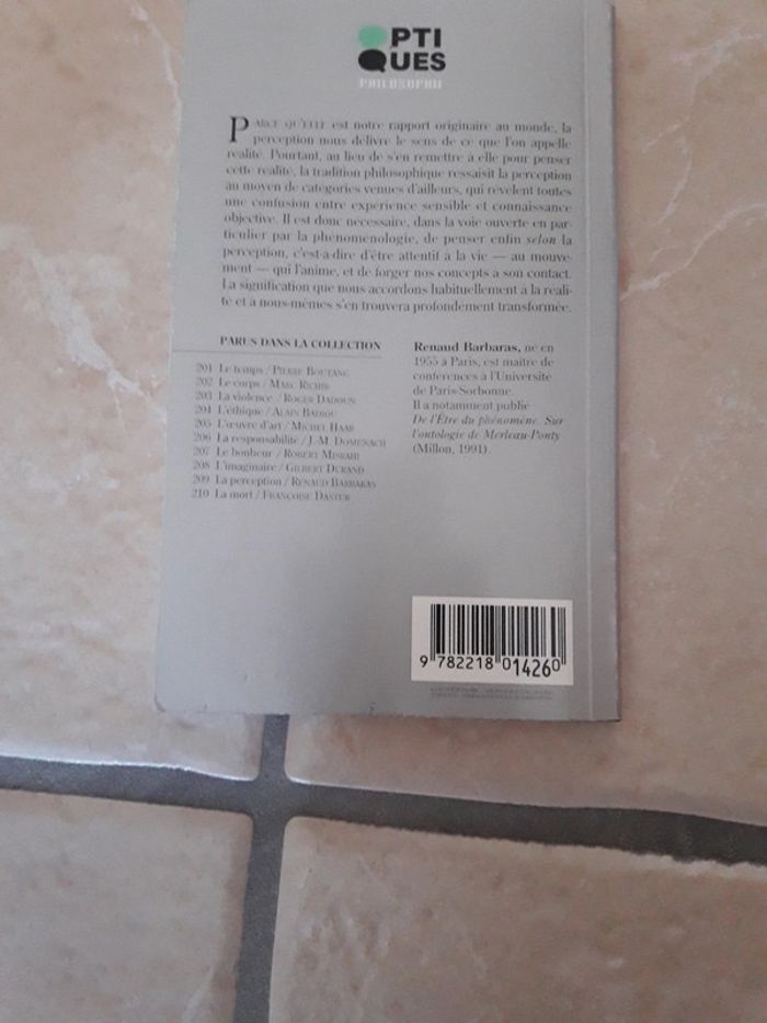 Livre la perception - photo numéro 2