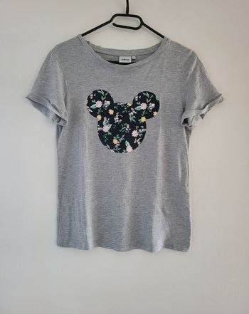 T-shirt gris Disney Mickey tête florale