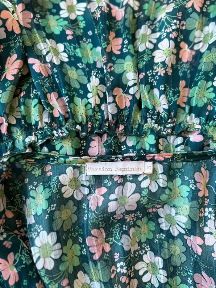 Robe midi verte à imprimé floral, taille S - Version Féminin - photo numéro 8