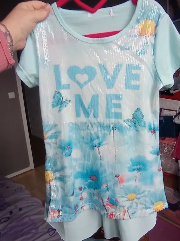 Robe manche courte bleu