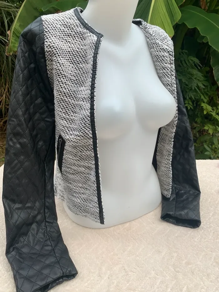 Veste Pinkie manches similicuir taille 36 taille S - photo numéro 2
