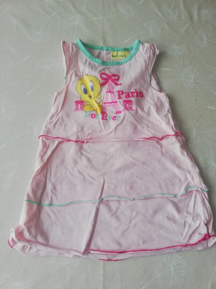 Robe débardeur rose Looney Tunes 23 mois