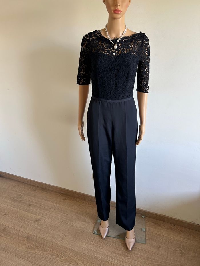 Combinaison bleue marine avec dentelle Morgan taille 34 TBE - photo numéro 3